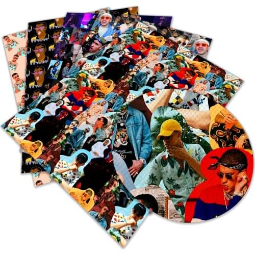 Faux Leather Movie Star Printed Artificial Leather A4 22x30cm DIY Sewing Garment HairBow Bags L225 L2260