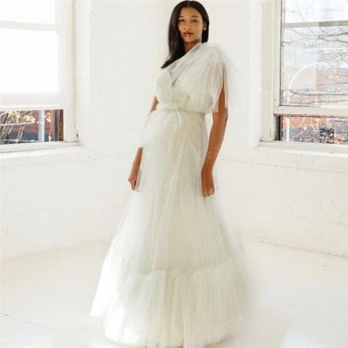 Exquuisite Prom Dress One-Shoulder Ruffle Cap Sleeve Lace Up Modest Backless Simple Long Evening Dress High Quality Gown A-Line