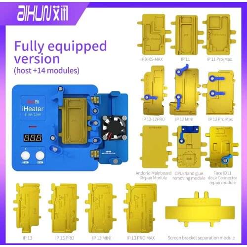 JC iHeater Motherboard soldering Station X XS MAX 11Pro MAX CPU IC Glue Removing FACE ID 11 Charging Port Flex Cable Repair