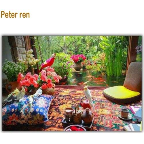 Diy Diamond mosaic Rhinestones Bird Full square Diamond embroidery Landscap stitch crystal Diamond painting Garden Living Room