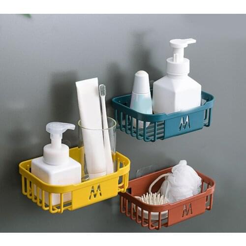 Creative Punch-free Hanging Wall Mounted Soap Holder Home Bathroom Tissue Draw Paper Groceries Storage Rack