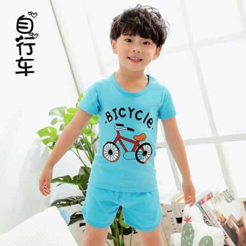 Summer New Childrens Clothing Child Set Boys Girls Short Sleeve Two-piece Set