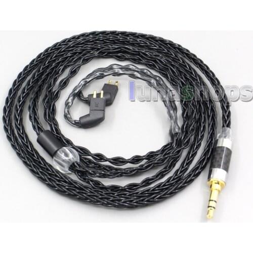 LN006590 8 Core Silver Plated Black Earphone Cable For Fitear To Go! 334 private c435 mh334 Jaben 111(F111) MH333 223 22