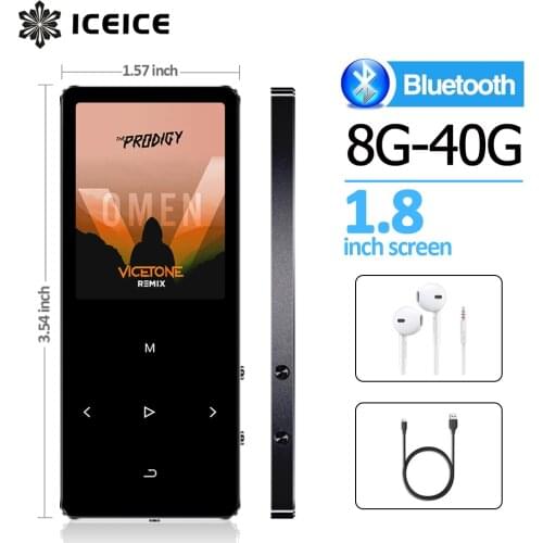 MP3 Player with bluetooth and Speaker 1.8 Screen touch keys hi fi fm radio mini sport MP 3 music player portable metal walkman