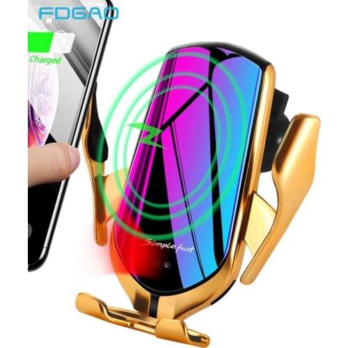 Original Automatic Clamping 10W Qi Car Wireless Charger Fast Charging Phone Holder For iPhone 11 XS XR X 8 Samsung S20 S10 S9 S8