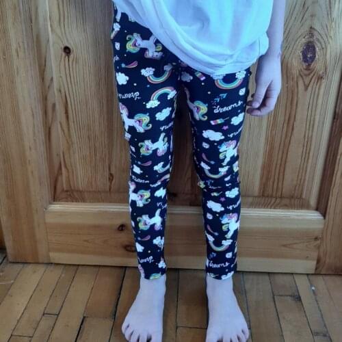 Unicorn Pattern Cartoon Spring Childrens Leggings Floral Print Cotton Baby Girls Pants Kids Trousers 10 Years