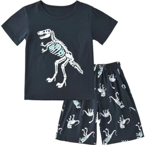 New Summer Cartoon Boy Pajamas Baby Printed Pijamas Sets Pyjamas Cotton Children Clothing Suits Kids Sleepwears Leisure