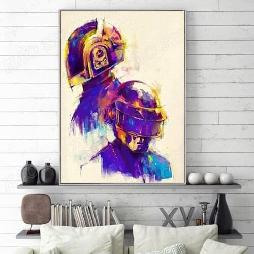 Poster Prints Daft Punk The Weeknd Starboy Hip Hop Music Album Star Painting Canvas Wall Art Pictures Home Decor Gift quadro cua