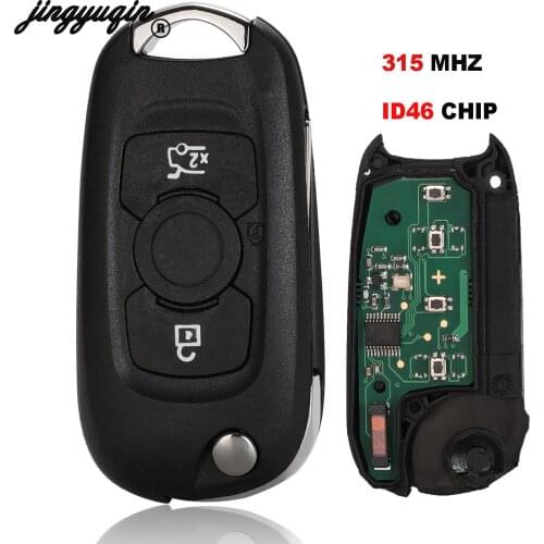 Jingyuqin Flip Car Key Remote 3 Button For Buick Verano after 2015 Regal Excelle GT/Excelle XT LaCROSSE 315MHz ID46 Control Fob