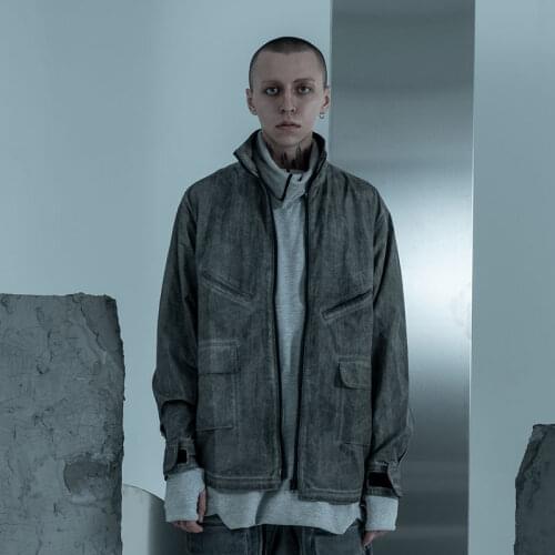 Pupil travel vertical collar shirt 20AW techwear streetwear goth post apocalyptic futuristic киберпанк