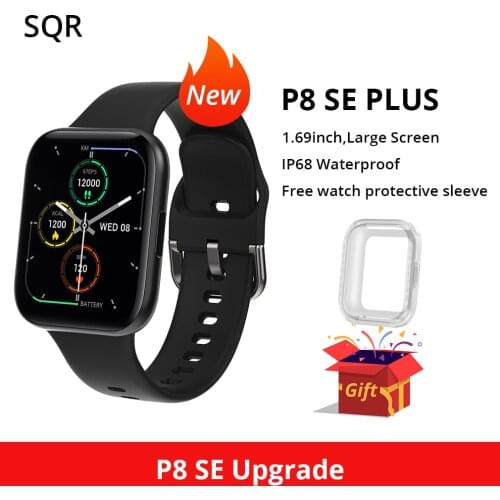 SQR P8 SE Smart Watch Men Women 1.4 Inch Fitness Tracker Full Touch Screen Ip67 Waterproof Heart Rate Monitor for iOS Android