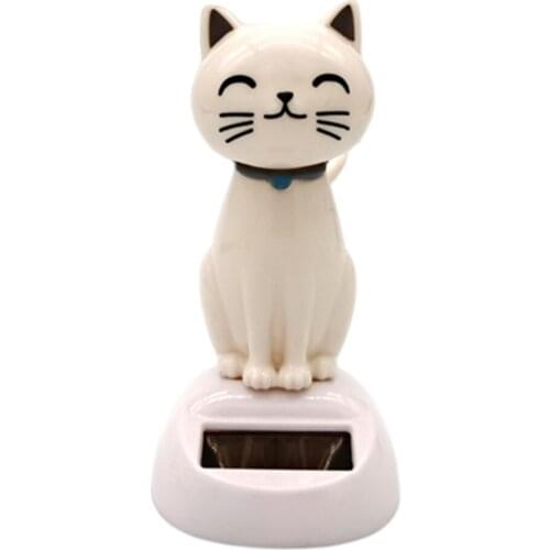 Shaking Head Dancing Little Cat Figure Table Top Home Office Dashboard Decoration Bobble Head Doll Trinket for Kids