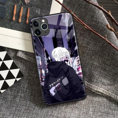 Tokyo Ghoul Ken Kaneki Anime Soft Silicone Glass Phone Case for IPhone SE 6s 7 8 Plus X Xr Xs 11 12 Mini Pro Max Samsung Redmi