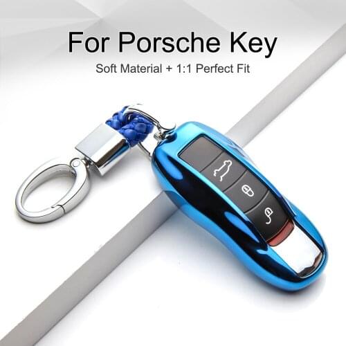 TPU Car Key Case Cover For Porsche 996 997 Cayenne 955 958 Panamera Macan Keyring Styling Accessories
