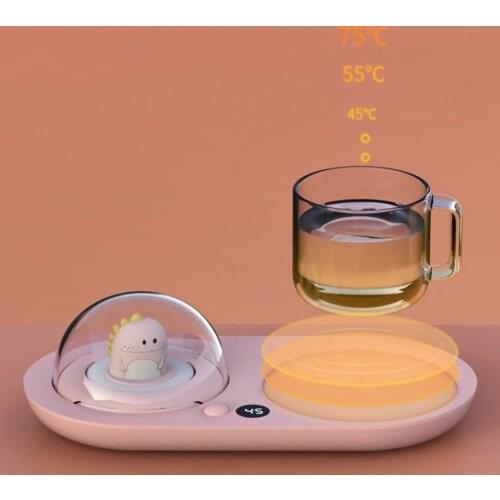 Warm Coaster Aromatherapy Heating Cup 3 Gear Smart Thermostatic Heating Pad Coffee Milk Tea Warm Mug With Night Light