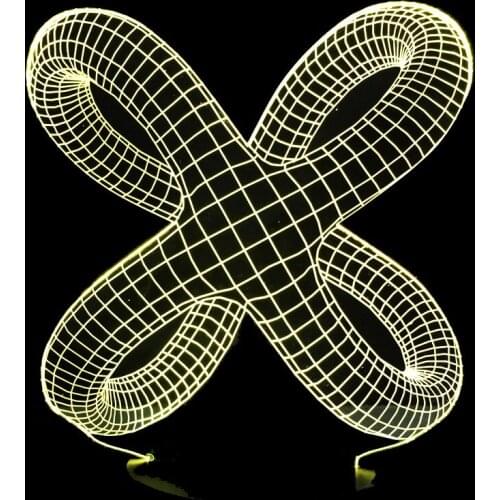 Knot Shape 3D illusion Lamp LED Night Light 3D Abstract Graphics Acrylic Lamparas Atmosphere Lamp Novelty Lighting Home Decorate