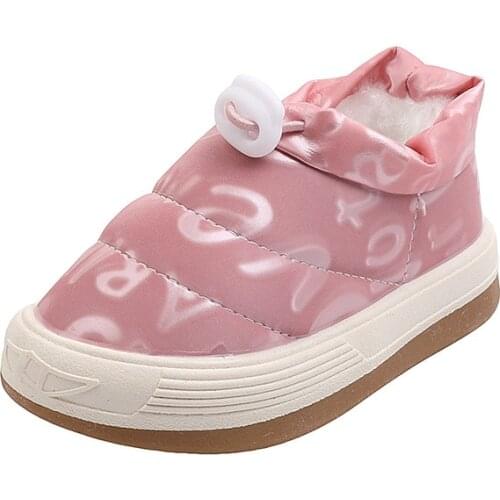 2021 Winter Cotton Shoes for Boys and Girls Waterproof Warm Cotton Shoes Baby Snow Boots Fashion Hot Non-slip All-match 21-30