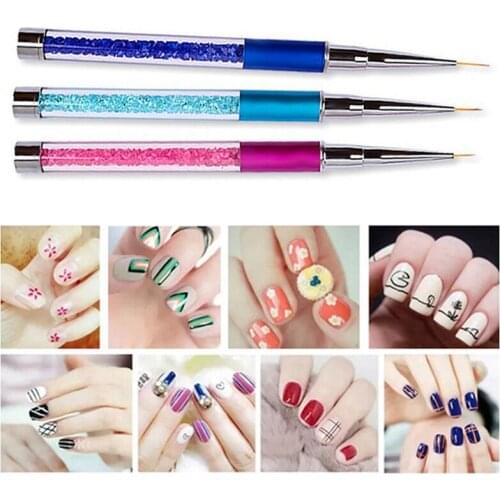 1Pcs New Carved flower Hook line drawing pen strokes nail pen line painting brush manicure nail art