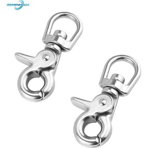 2PCS Boat Accessories 316 Stainless Steel Webbing Bag Trigger Swivel Lobster Clasp Clip Snap Hooks Weave Paracord Lanyard Buckle