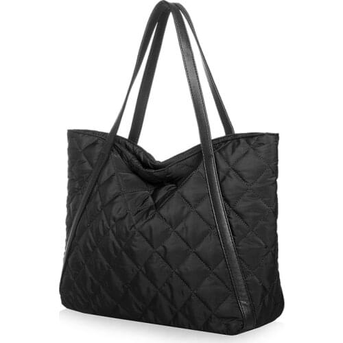 2019 Women Tote Bag Space Cotton Handbag Bag Down Feather Padded Shoulder Bags Winter Large Capacity Nylon Lingge Totes Bag