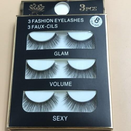 3 Pairs 3D new Lashes False Eyelashes multi-layer three-dimensional simulation eyelashes pure handmade eyelashes synthetic