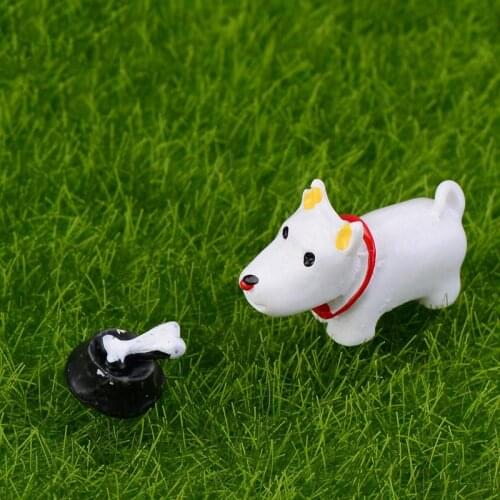 3PCS / Set Mini Dog Three Piece Suite DIY Micro World Moss Micro Landscape Gardening Resin Decoration Home Garden Ornaments
