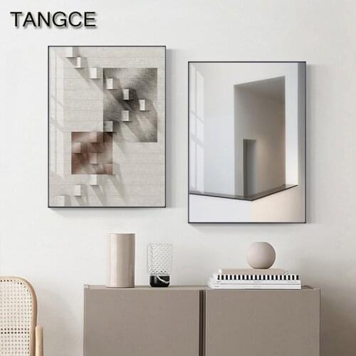 Abstract Black White Gray Wall Art Poster Fashion Canvas Painting Vintage Picture Minimalist Home Decor Nordic Poster and Print