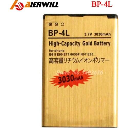 BP-4L BP 4L Golden Gold Battery for NOKIA E61i E63 E90 E95 E71 6650F N97 N81 Batterie Bateria Accumulator 3030mAh