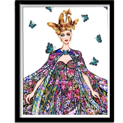 Diamond embroidery Cartoon Princess butterfly flowers full square round drill diamond painting 5d diy diamond mosaic Queen
