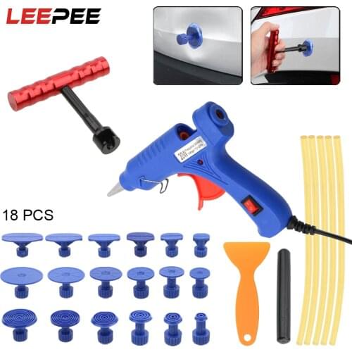 LEEPEE Tools 1 Set Car Dent Puller With Glue Puller Tabs Removal Kits Auto Dent Repair Kit Paintless Dent Repair Tools
