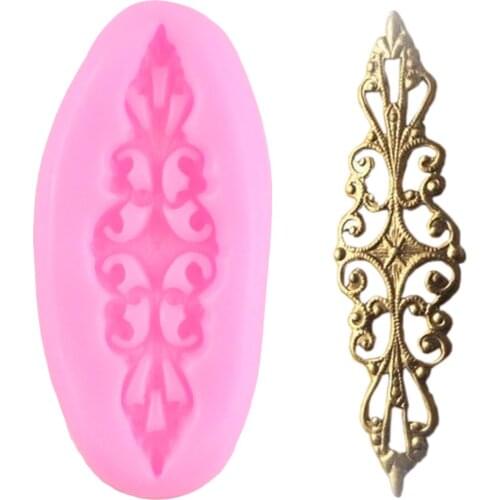 Baroque Relief Silicone Mold Filigree Cake Border Fondant Cake Decorating Tools Resin Jewelry Mold Candy Chocolate Gumpaste Mold