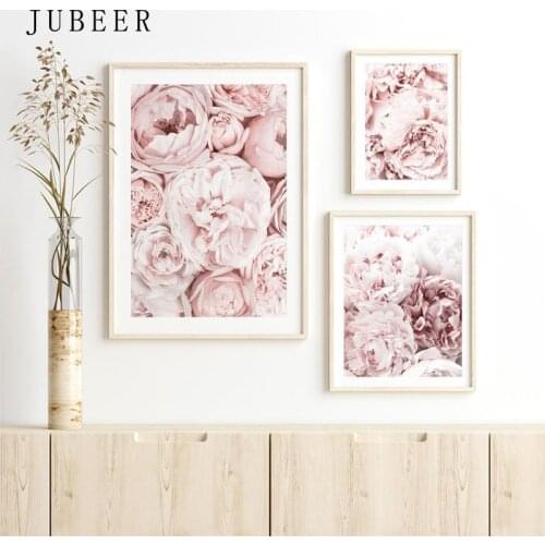 Nordic Style Flower Posters and Prints Pink Wall Art Canvas Painting for Living Room Decoration Pictures Home Decor for Room