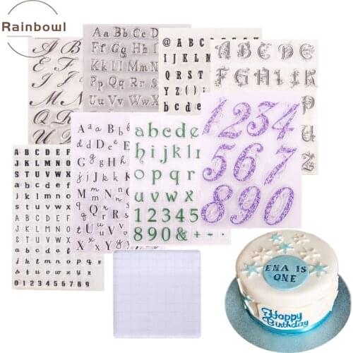 DIY Alphabet Numbers Cookie Cutter Pattern Embosser Stamp letters Decorating Fondant Cake Tools Sugarcraft Easy Use