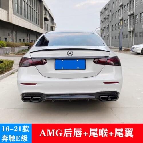 For E Class PP Car Rear Bumper Lip Diffuser With Exhaust Tips for Mercedes Benz W213 E200 E300 2016-2022 Standard 4 Outlet