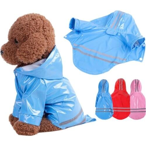 Raincoat Hoodies for Dag Hooded Waterproof Clothing Reflective Overalls for Dogs Jacket Hoodies Teddy Puppy Dog Accessories