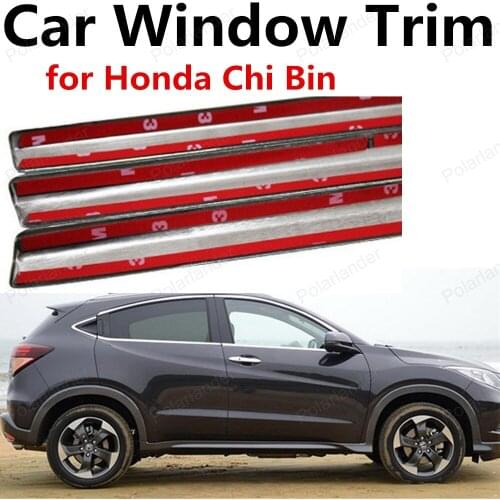 Hot sell Car Styling Accessories stainless steel bright silver Car Window Trim Cover For Honda Chi Bin
