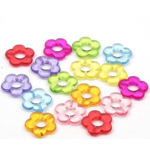 30pcs 19mm Mixed Color Transparent Acrylic Beads Wreath Shape Spacer Beads for Jewelry Making Bracelet Charms Diy Accessories