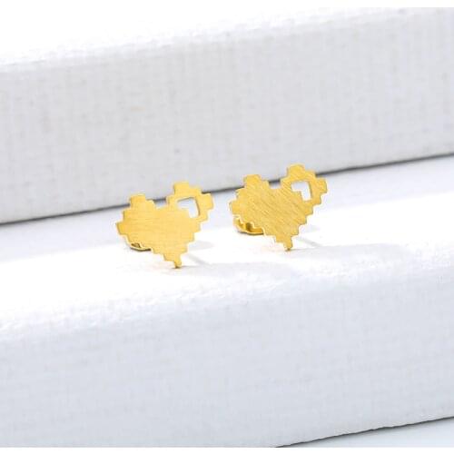 Dainty Heart Earings Fashion Jewelry Stainless Steel Rose Gold Ear Studs Womens Fashion Earrings Bridesmaid Gift Bijoux Femme