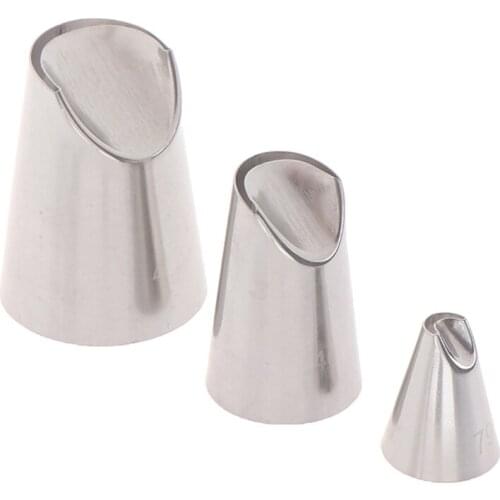 3pcs Rose Flower Stainless Steel Icing Piping Cake Nozzles Cream Decoration Pastry Tips Cake Dessert Decorators Tool