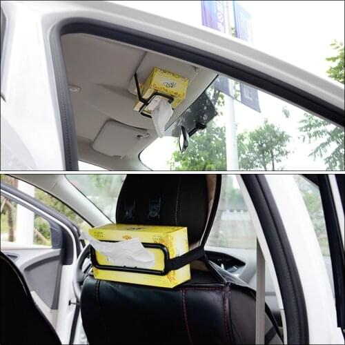 1pcs Car Tissue Box Auto Hanging Holder Car Accessories Cover Auto Products Car Sun Visor Tissue Box Chair Back Hanging Interior