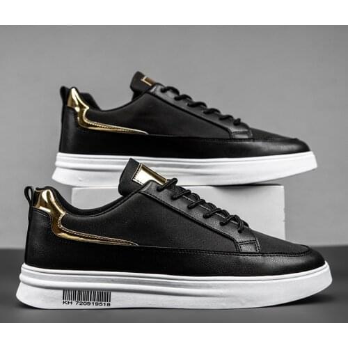 Men Casual Shoes Flat Outdoor Fashion Lace Up Autumn Spring Leather Low Top Sneakers Male Non-slip Work Breathable Comfortable