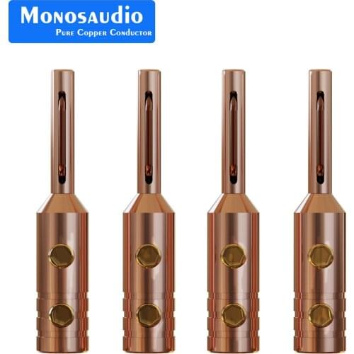 Monosaudio B80 Hifi Audio Banana Plug Pure Copper Silver/Gold/Rhodium Plated Available Jack Terminal for 5mm Speaker Wire