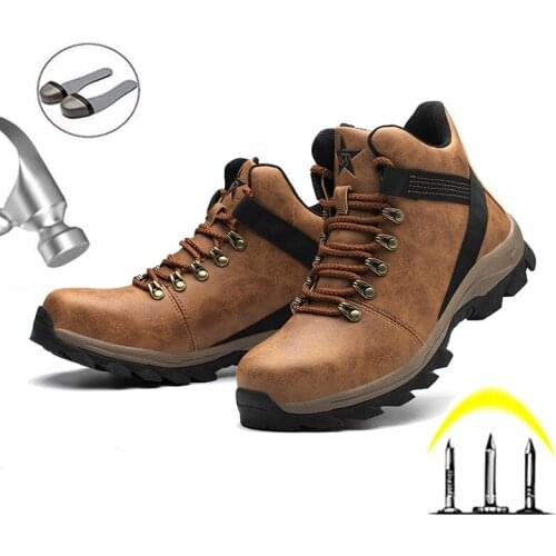 Indestructible High-Top labor Safety Shoes Men Women Steel Toe Boots Anti-smashing and wear-resistant Stab-resistant Shoes