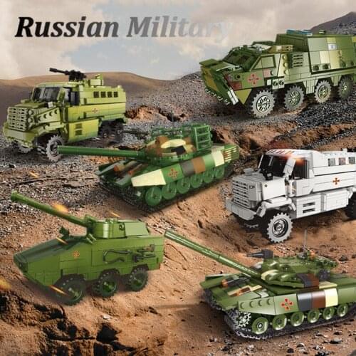 New Xingbao Russian Military Army Series T64 T72 Main Battle Tank Otamah Armored Vehicle Building Blocks Bricks Toys For Boys