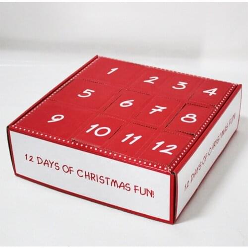 Wholesale custom cheap cardboard advent calendar christmas box 12 days fidget toy advent calendar