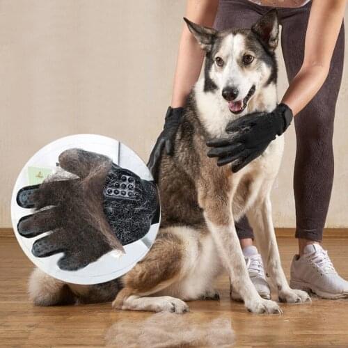 A Pair Of Dog Hair Removal Gloves Cat Floating Hair Massage Cleaner Beauty Accessories Nylon Rubber Pet Bath Accessories