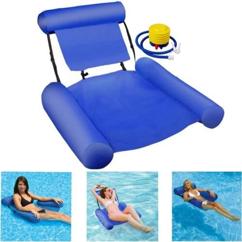 Pool Floats Adult Water Chair Hammock Swimming Pool Chairs Beach Floating Recliner Drifter Swimming Bed With Inflatable Tube
