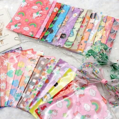 10pcs/ set PVC 10*15cm Transparent Shaker Pocket Patterned Sealed Shaker Sleeve Flower Plastic Bags DIY without Shaker,10Yc17230