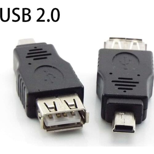 Network USB 2.0 A To Mini B 5-Pin Male Adapter For Android Mobile Mini Type-A B Jack Splitter Smart Phone OTG Converter