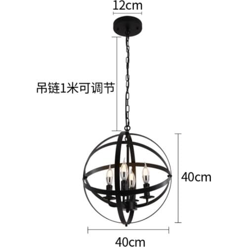 Modern cage Pendant Light Black Iron Hanging Cage Home decoration living room Dining room bar Creative shape Landscaping light